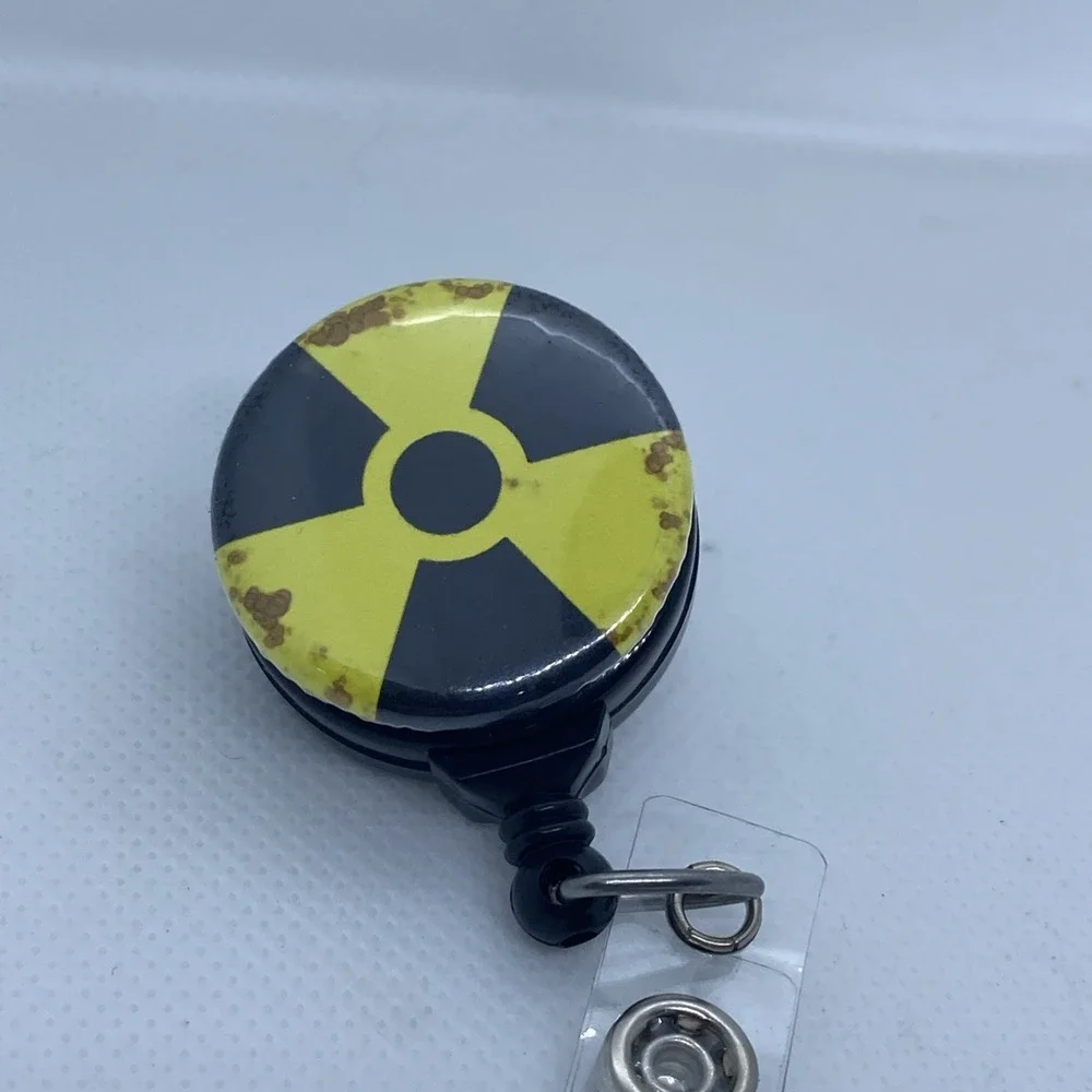 Retractable Badge Holder‎ With Clip Radioactive Symbol Radiology X-Ray
